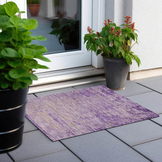 Piper Looms Chantille Modern ACN1901 Purple Machine Washable Area Rug Scatter Outdoor Lifestyle Image Feature