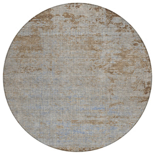 Piper Looms Chantille Modern ACN1901 Taupe Machine Washable Area Rug Round Main Image