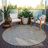 Piper Looms Chantille Modern ACN1901 Taupe Machine Washable Area Rug Round Outdoor Lifestyle Image Feature