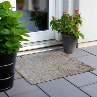 Piper Looms Chantille Modern ACN1901 Taupe Machine Washable Area Rug Scatter Outdoor Lifestyle Image Feature