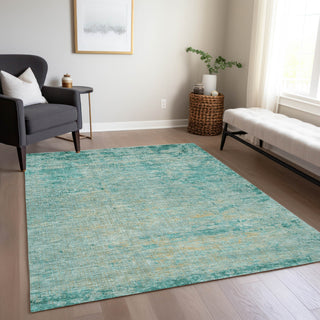 Piper Looms Chantille Modern ACN1901 Teal Machine Washable Area Rug Lifestyle Image Feature