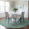 Piper Looms Chantille Modern ACN1901 Teal Machine Washable Area Rug Round Lifestyle Image Feature