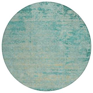 Piper Looms Chantille Modern ACN1901 Teal Machine Washable Area Rug Round Main Image
