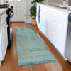 Piper Looms Chantille Modern ACN1901 Teal Machine Washable Area Rug Runner Lifestyle Image Feature