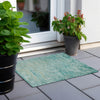 Piper Looms Chantille Modern ACN1901 Teal Machine Washable Area Rug Scatter Outdoor Lifestyle Image Feature