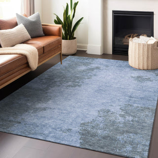 Piper Looms Chantille Modern ACN1902 Blue Machine Washable Area Rug Lifestyle Image Feature