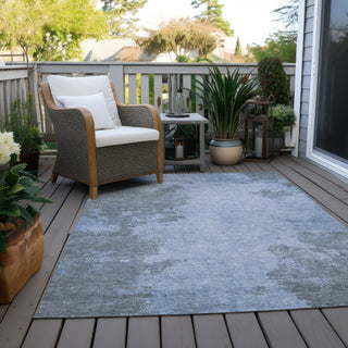 Piper Looms Chantille Modern ACN1902 Blue Machine Washable Area Rug Outdoor Lifestyle Image Feature