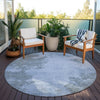 Piper Looms Chantille Modern ACN1902 Blue Machine Washable Area Rug Round Outdoor Lifestyle Image Feature