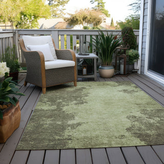 Piper Looms Chantille Modern ACN1902 Olive Machine Washable Area Rug Outdoor Lifestyle Image Feature
