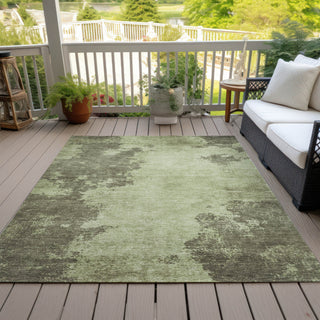 Piper Looms Chantille Modern ACN1902 Olive Machine Washable Area Rug Outdoor Lifestyle Image Feature