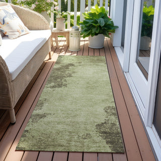 Piper Looms Chantille Modern ACN1902 Olive Machine Washable Area Rug Runner Outdoor Lifestyle Image Feature