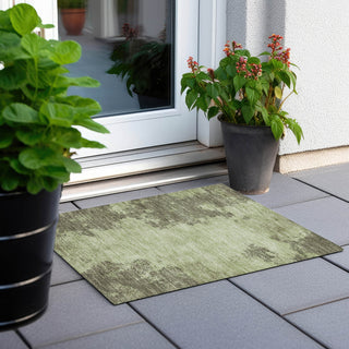 Piper Looms Chantille Modern ACN1902 Olive Machine Washable Area Rug Scatter Outdoor Lifestyle Image Feature