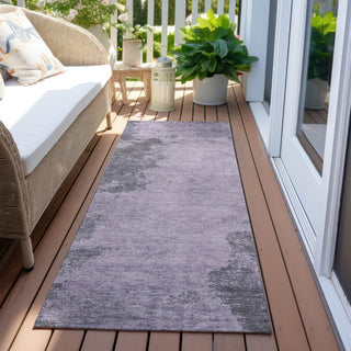 Piper Looms Chantille Modern ACN1902 Purple Machine Washable Area Rug Runner Outdoor Lifestyle Image Feature
