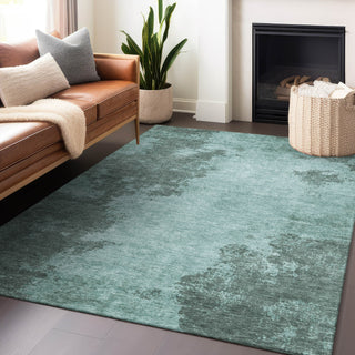 Piper Looms Chantille Modern ACN1902 Teal Machine Washable Area Rug Lifestyle Image Feature