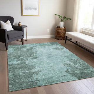 Piper Looms Chantille Modern ACN1902 Teal Machine Washable Area Rug Lifestyle Image Feature