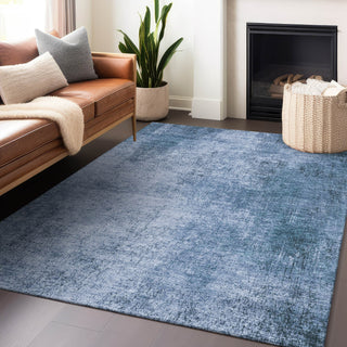 Piper Looms Chantille Modern ACN1903 Blue Machine Washable Area Rug Lifestyle Image Feature