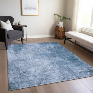 Piper Looms Chantille Modern ACN1903 Blue Machine Washable Area Rug Lifestyle Image Feature