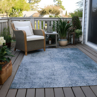 Piper Looms Chantille Modern ACN1903 Blue Machine Washable Area Rug Outdoor Lifestyle Image Feature