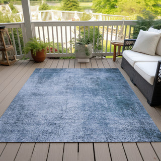 Piper Looms Chantille Modern ACN1903 Blue Machine Washable Area Rug Outdoor Lifestyle Image Feature