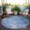 Piper Looms Chantille Modern ACN1903 Blue Machine Washable Area Rug Round Outdoor Lifestyle Image Feature