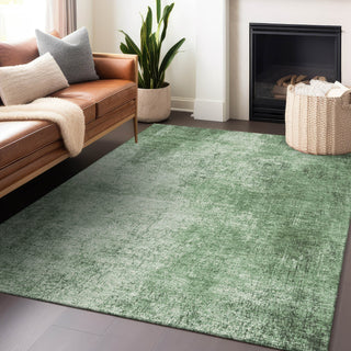 Piper Looms Chantille Modern ACN1903 Green Machine Washable Area Rug Lifestyle Image Feature