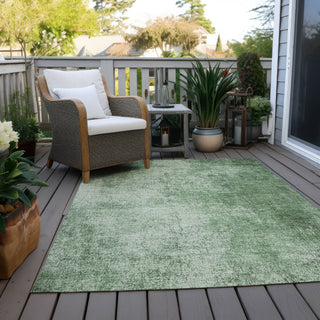 Piper Looms Chantille Modern ACN1903 Green Machine Washable Area Rug Outdoor Lifestyle Image Feature
