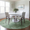 Piper Looms Chantille Modern ACN1903 Green Machine Washable Area Rug Round Lifestyle Image Feature