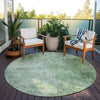 Piper Looms Chantille Modern ACN1903 Green Machine Washable Area Rug Round Outdoor Lifestyle Image Feature