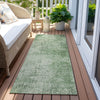 Piper Looms Chantille Modern ACN1903 Green Machine Washable Area Rug Runner Outdoor Lifestyle Image Feature