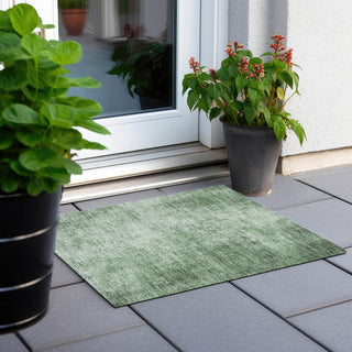 Piper Looms Chantille Modern ACN1903 Green Machine Washable Area Rug Scatter Outdoor Lifestyle Image Feature