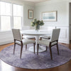 Piper Looms Chantille Modern ACN1903 Lavender Machine Washable Area Rug Round Lifestyle Image Feature