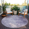 Piper Looms Chantille Modern ACN1903 Lavender Machine Washable Area Rug Round Outdoor Lifestyle Image Feature