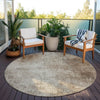 Piper Looms Chantille Modern ACN1903 Taupe Machine Washable Area Rug Round Outdoor Lifestyle Image Feature