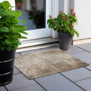 Piper Looms Chantille Modern ACN1903 Taupe Machine Washable Area Rug Scatter Outdoor Lifestyle Image Feature