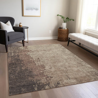 Piper Looms Chantille Modern ACN1904 Chocolate Machine Washable Area Rug Lifestyle Image Feature