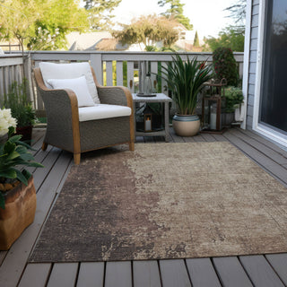 Piper Looms Chantille Modern ACN1904 Chocolate Machine Washable Area Rug Outdoor Lifestyle Image Feature