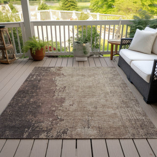 Piper Looms Chantille Modern ACN1904 Chocolate Machine Washable Area Rug Outdoor Lifestyle Image Feature