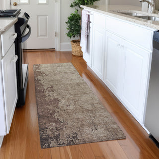 Piper Looms Chantille Modern ACN1904 Chocolate Machine Washable Area Rug Runner Lifestyle Image Feature