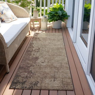 Piper Looms Chantille Modern ACN1904 Chocolate Machine Washable Area Rug Runner Outdoor Lifestyle Image Feature