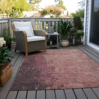 Piper Looms Chantille Modern ACN1904 Coral Machine Washable Area Rug Outdoor Lifestyle Image Feature