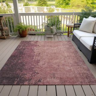 Piper Looms Chantille Modern ACN1904 Coral Machine Washable Area Rug Outdoor Lifestyle Image Feature