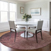 Piper Looms Chantille Modern ACN1904 Coral Machine Washable Area Rug Round Lifestyle Image Feature