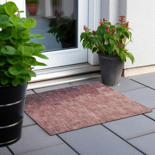 Piper Looms Chantille Modern ACN1904 Coral Machine Washable Area Rug Scatter Outdoor Lifestyle Image Feature