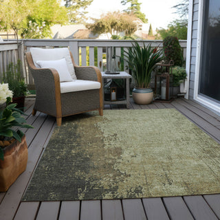 Piper Looms Chantille Modern ACN1904 Olive Machine Washable Area Rug Outdoor Lifestyle Image Feature