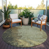 Piper Looms Chantille Modern ACN1904 Olive Machine Washable Area Rug Round Outdoor Lifestyle Image Feature