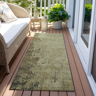 Piper Looms Chantille Modern ACN1904 Olive Machine Washable Area Rug Runner Outdoor Lifestyle Image Feature