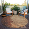 Piper Looms Chantille Modern ACN1904 Paprika Machine Washable Area Rug Round Outdoor Lifestyle Image Feature