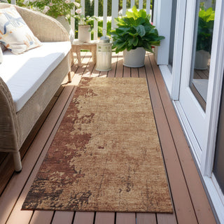 Piper Looms Chantille Modern ACN1904 Paprika Machine Washable Area Rug Runner Outdoor Lifestyle Image Feature