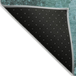 Piper Looms Chantille Modern ACN1904 Teal Machine Washable Area Rug Backing Image