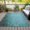 Piper Looms Chantille Modern ACN1904 Teal Machine Washable Area Rug Outdoor Lifestyle Image Feature
